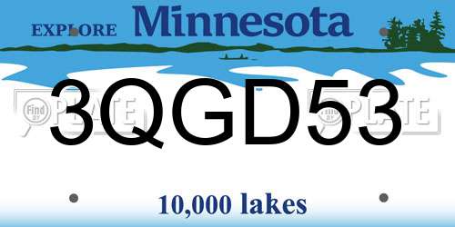 3QGD53 Minnesota License Plate