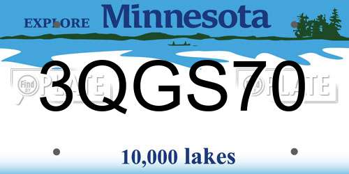 3QGS70 Minnesota License Plate