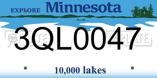 3QL0047 Minnesota License Plate