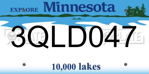 3QLD047 Minnesota License Plate