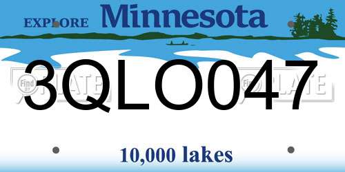 3QLO047 Minnesota License Plate