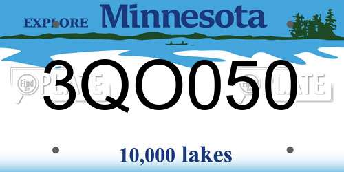 3QO050 Minnesota License Plate