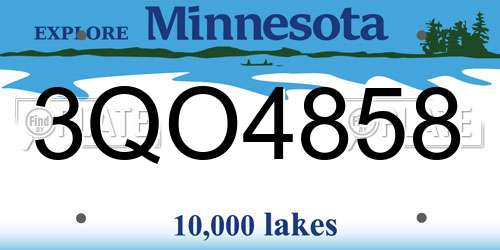 3QO4858 Minnesota License Plate