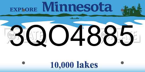 3QO4885 Minnesota License Plate