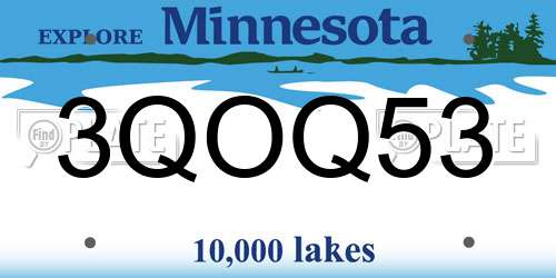 3QOQ53 Minnesota License Plate