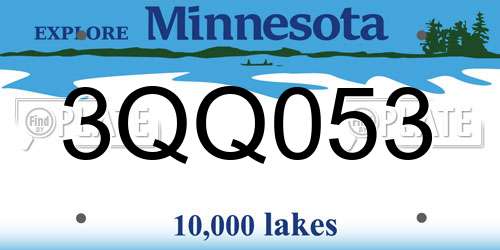 3QQ053 Minnesota License Plate