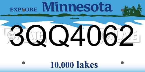3QQ4062 Minnesota License Plate