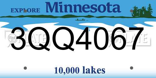 3QQ4067 Minnesota License Plate