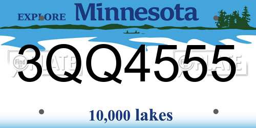 3QQ4555 Minnesota License Plate