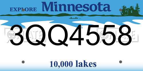 3QQ4558 Minnesota License Plate