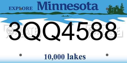 3QQ4588 Minnesota License Plate