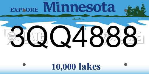 3QQ4888 Minnesota License Plate