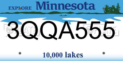 3QQA555 Minnesota License Plate