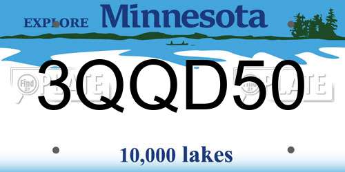 3QQD50 Minnesota License Plate