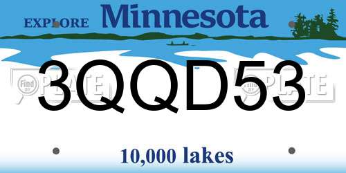 3QQD53 Minnesota License Plate