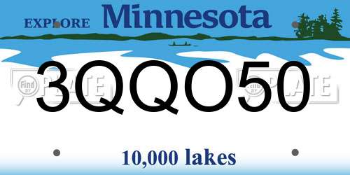 3QQO50 Minnesota License Plate