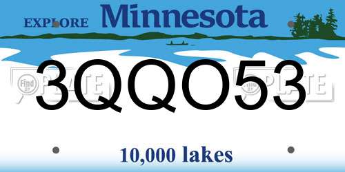 3QQO53 Minnesota License Plate