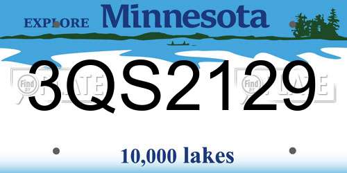 3QS2129 Minnesota License Plate