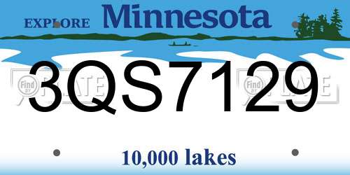 3QS7129 Minnesota License Plate