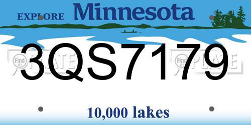 3QS7179 Minnesota License Plate
