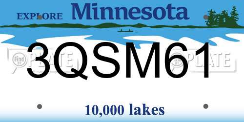 3QSM61 Minnesota License Plate