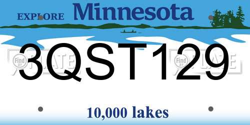 3QST129 Minnesota License Plate
