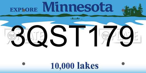 3QST179 Minnesota License Plate