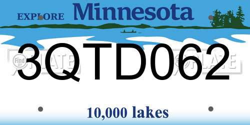 3QTD062 Minnesota License Plate