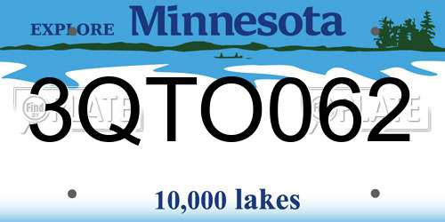 3QTO062 Minnesota License Plate