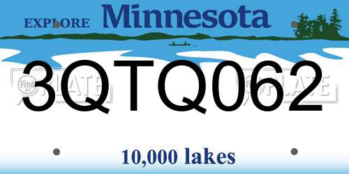 3QTQ062 Minnesota License Plate