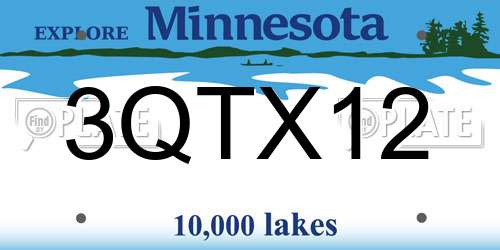 3QTX12 Minnesota License Plate