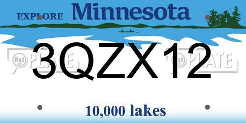 3QZX12 Minnesota License Plate