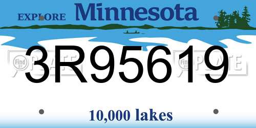 3R95619 Minnesota License Plate
