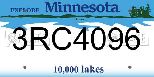 3RC4096 Minnesota License Plate