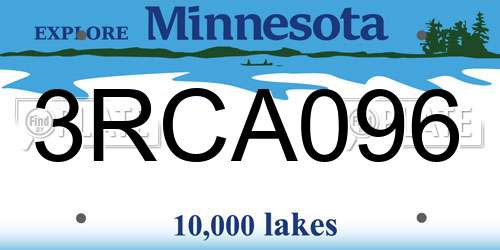 3RCA096 Minnesota License Plate