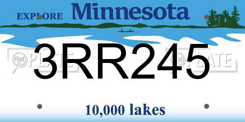 3RR245 Minnesota License Plate