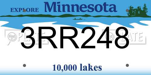 3RR248 Minnesota License Plate
