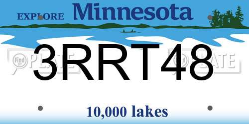 3RRT48 Minnesota License Plate