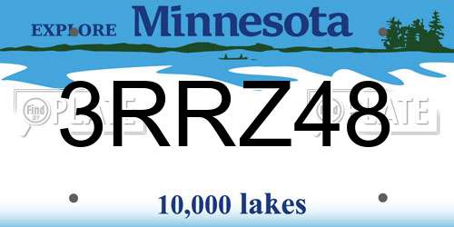 3RRZ48 Minnesota License Plate