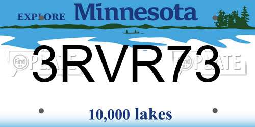 3RVR73 Minnesota License Plate