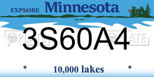 3S60A4 Minnesota License Plate