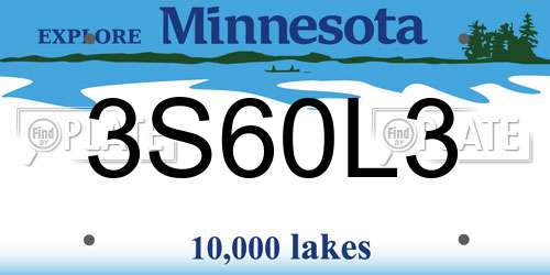 3S60L3 Minnesota License Plate