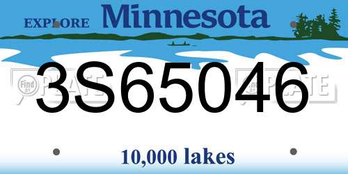3S65046 Minnesota License Plate