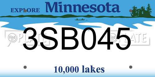 3SB045 Minnesota License Plate