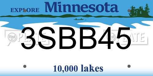 3SBB45 Minnesota License Plate