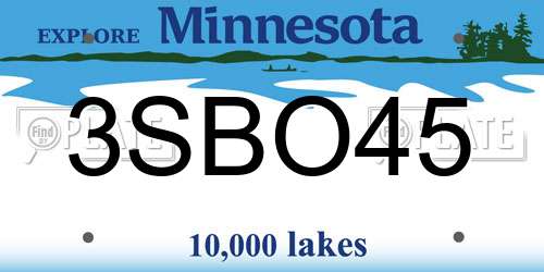 3SBO45 Minnesota License Plate