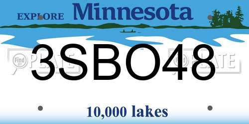 3SBO48 Minnesota License Plate