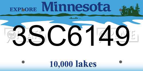 3SC6149 Minnesota License Plate