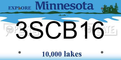 3SCB16 Minnesota License Plate