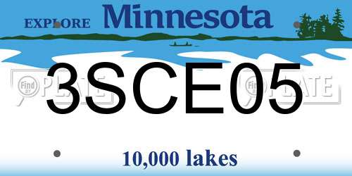 3SCE05 Minnesota License Plate